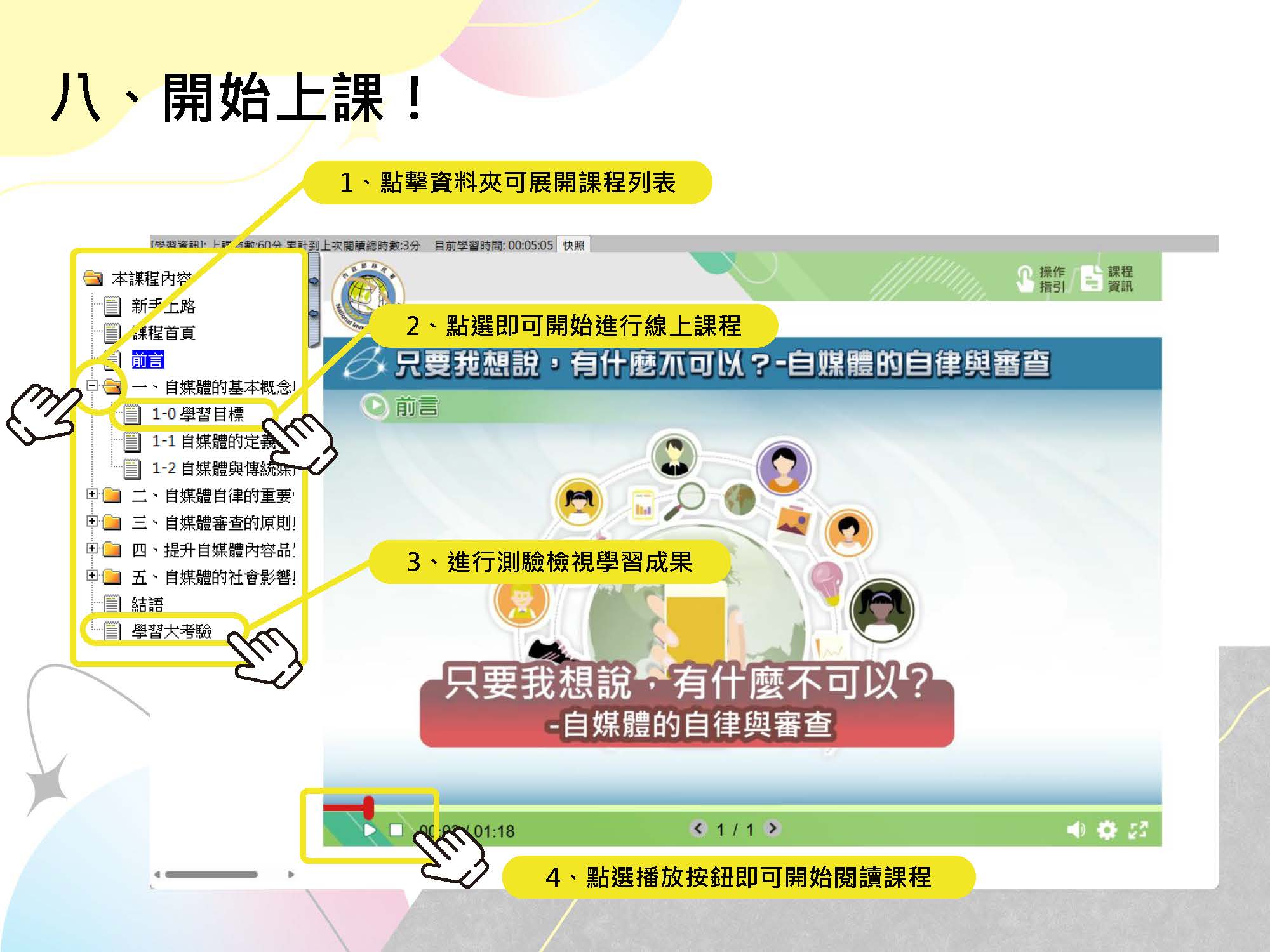 開始上課