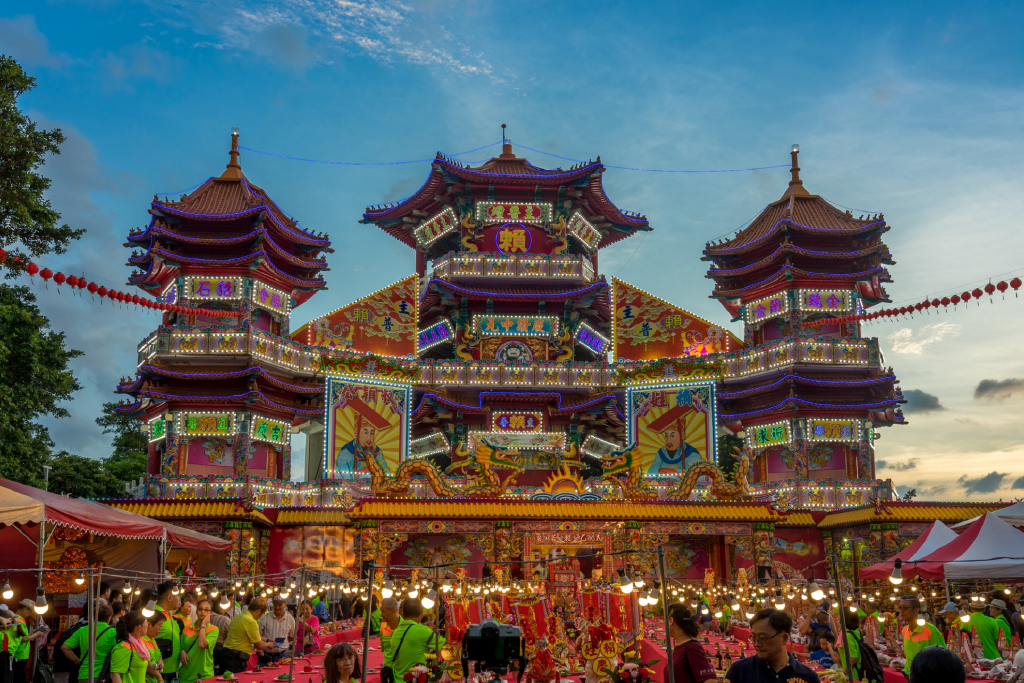 中元祭的祭祀場地－主普壇；當年輪值字姓主普者為賴姓。